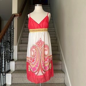 STUDIO M Sz XL Retro Hippie/Boho Empire Spaghetti strap dress